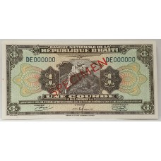 HAITI 1919 . ONE 1 GOURDE . SPECIMEN BANKNOTE